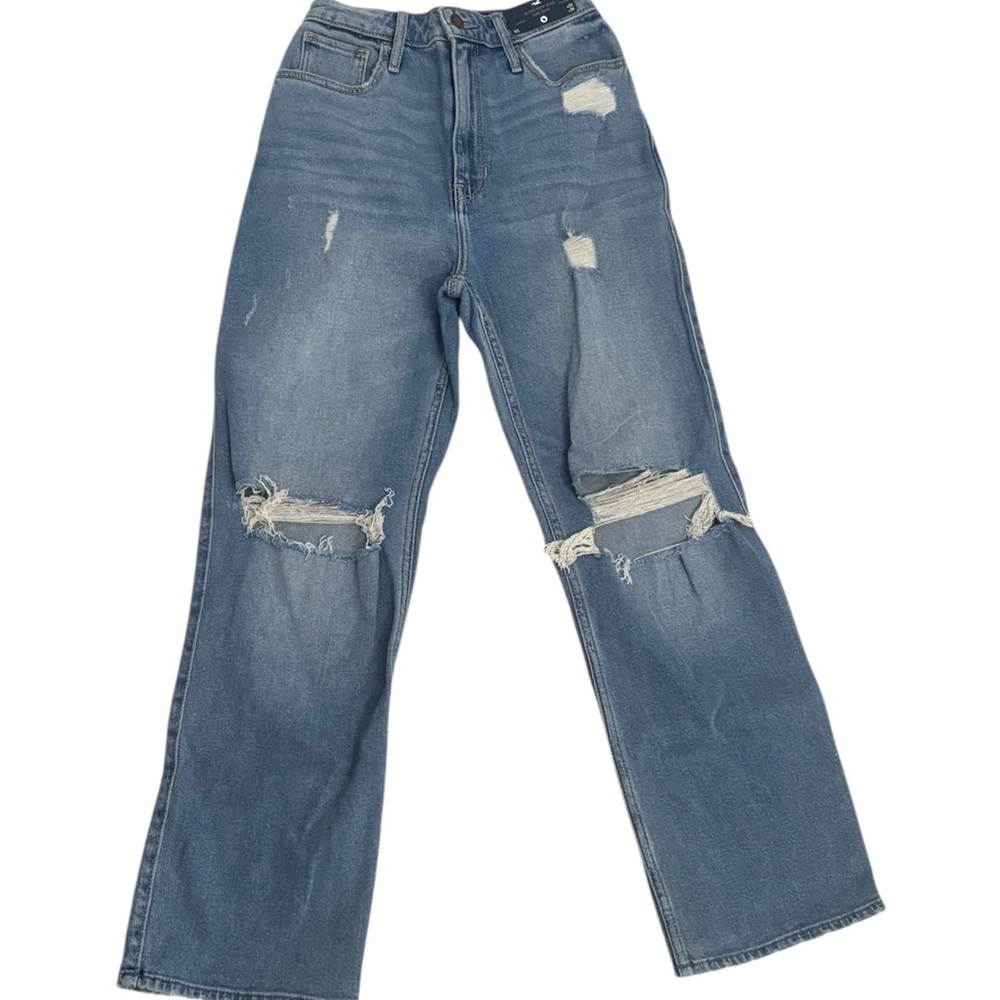 Hollister High Rise Blue Distressed Jeans